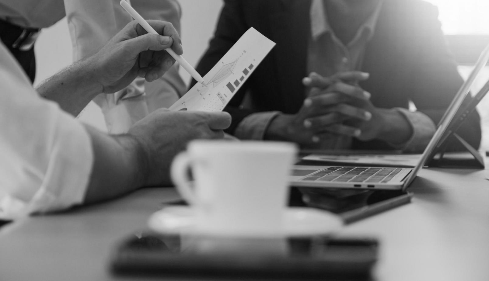 Student working through local SEO course material on a laptop